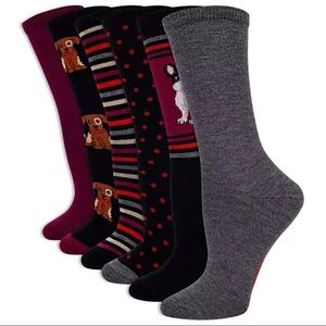 HOTSOX 6 Pairs Women’s Dogs Crew Socks Gift Set